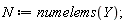 N := numelems(Y)