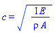 c = (I*E/(rho*A))^(1/2)