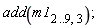 add(m1[2 .. 9, 3])