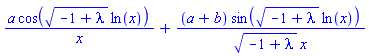 a*cos((-1+lambda)^(1/2)*ln(x))/x+(a+b)*sin((-1+lambda)^(1/2)*ln(x))/((-1+lambda)^(1/2)*x)