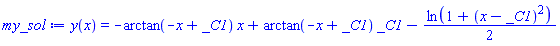 y(x) = -arctan(-x+_C1)*x+arctan(-x+_C1)*_C1-(1/2)*ln(1+(x-_C1)^2)