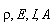 rho, E, I, A