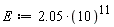E := 2.05*10^11