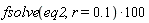 100*fsolve(eq2, r = .1)
