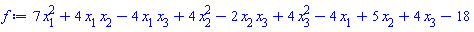 7*x[1]^2+4*x[1]*x[2]-4*x[1]*x[3]+4*x[2]^2-2*x[2]*x[3]+4*x[3]^2-4*x[1]+5*x[2]+4*x[3]-18