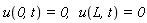 u(0, t) = 0, u(L, t) = 0