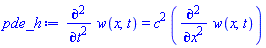 diff(diff(w(x, t), t), t) = c^2*(diff(diff(w(x, t), x), x))