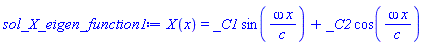 X(x) = _C1*sin(omega*x/c)+_C2*cos(omega*x/c)