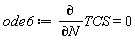 ode6 := diff(TCS, N) = 0