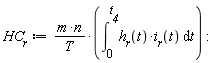HC__r := m*n*(int(h__r(t)*i__r(t), t = 0 .. t__4))/T