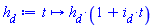 proc (t) options operator, arrow, function_assign; h__d*(1+i__d*t) end proc