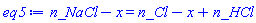 n_NaCl-x = n_Cl-x+n_HCl