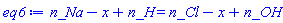 n_Na-x+n_H = n_Cl-x+n_OH