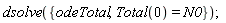 dsolve({odeTotal, Total(0) = N0})