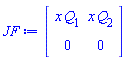Matrix(2, 2, {(1, 1) = x*Q[1], (1, 2) = x*Q[2], (2, 1) = 0, (2, 2) = 0})