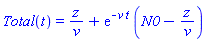 Total(t) = z/v+exp(-v*t)*(N0-z/v)