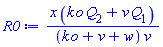 x*(k*o*Q[2]+v*Q[1])/((k*o+v+w)*v)