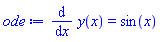 diff(y(x), x) = sin(x)
