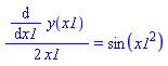 (1/2)*(diff(y(x1), x1))/x1 = sin(x1^2)