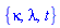{kappa, lambda, t}