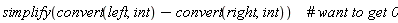 simplify(convert(left, int)-convert(right, int))