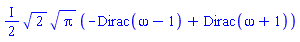 ((1/2)*I)*2^(1/2)*Pi^(1/2)*(-Dirac(omega-1)+Dirac(omega+1))