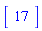 Matrix(1, 1, {(1, 1) = 17})