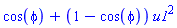 cos(phi)+(1-cos(phi))*u1^2