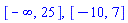 [-infinity, 25], [-10, 7]