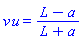v*u = (L-a)/(L+a)