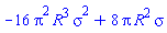 -16*Pi^2*R^3*sigma^2+8*Pi*R^2*sigma