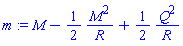 M-(1/2)*M^2/R+(1/2)*Q^2/R