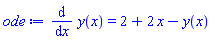diff(y(x), x) = 2+2*x-y(x)