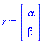 r := Vector(2, {(1) = alpha, (2) = beta})