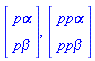 Vector(2, {(1) = p*alpha, (2) = p*beta}), Vector(2, {(1) = pp*alpha, (2) = pp*beta})