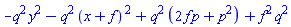 -q^2*y^2-q^2*(x+f)^2+q^2*(2*f*p+p^2)+f^2*q^2