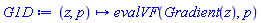 G1D := proc (z, p) options operator, arrow; evalVF(Gradient(z), p) end proc
