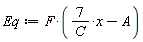 Eq := F*(7*x/C-A)