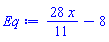 (28/11)*x-8