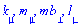 k[mu], m[mu], mb[mu], l[mu]