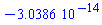 -0.303861053016358474098136276319e-13