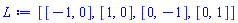 [[-1, 0], [1, 0], [0, -1], [0, 1]]