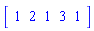 Vector[row](5, {(1) = 1, (2) = 2, (3) = 1, (4) = 3, (5) = 1})