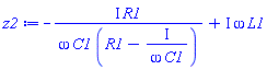 -I*R1/(omega*C1*(R1-I/(omega*C1)))+I*omega*L1