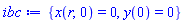 {x(r, 0) = 0, y(0) = 0}