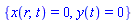 {x(r, t) = 0, y(t) = 0}