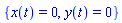{x(t) = 0, y(t) = 0}