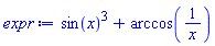 sin(x)^3+arccos(1/x)