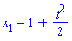 x[1] = 1+(1/2)*t^2