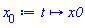 proc (t) options operator, arrow; x0 end proc
